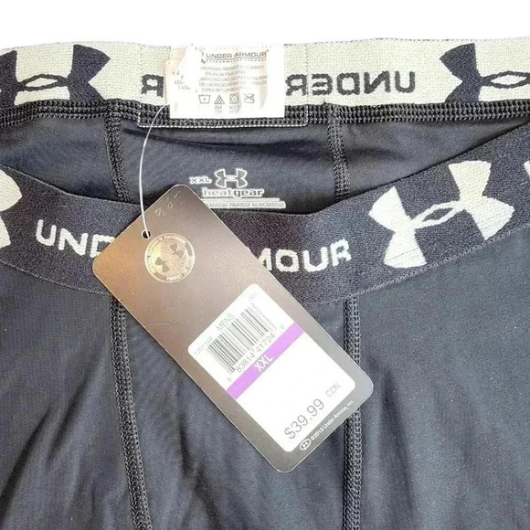 Under Armour Heatgear workout gym shorts long. BLACK XL or XXL NWT - Picture 3 of 5